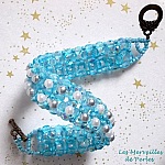 Bracelet en perles C&eacute;leste avec des facettes et des perles nacr&eacute;es en verre
